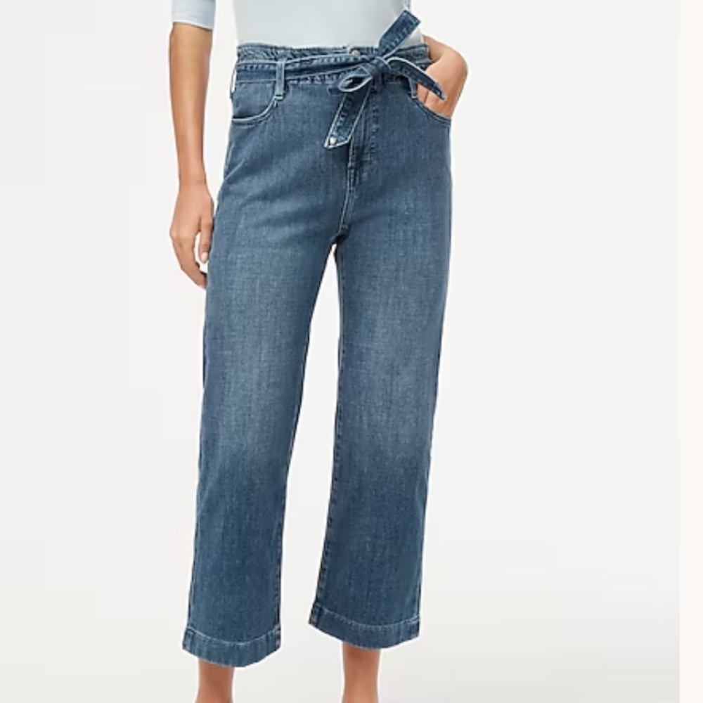 J. Crew Factory Women's Petite Cropped Jean Paper Bag Waist 27